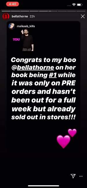 Bella thorne from her insta story