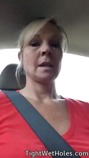 secretly playing with her pussy on backseat