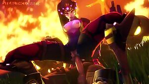 Widowmaker riding cowgirl