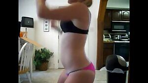 shaking her ass best she can for daddy