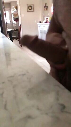 35 Thick dick slaps the counter. Can your face handle it?