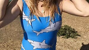 Suns out, tits out! Boobs at the public beach.