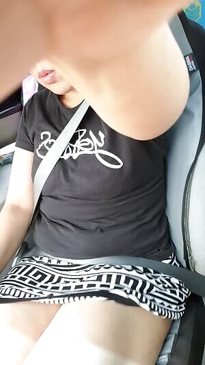 Watch this MILF get off in the car on her private or cum and play on !