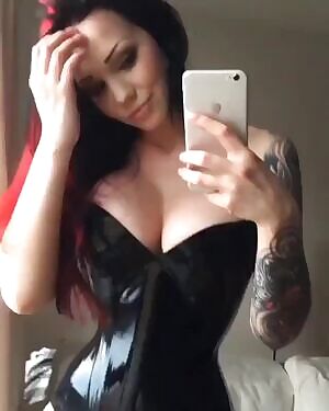 Starfucked shiny black corset
