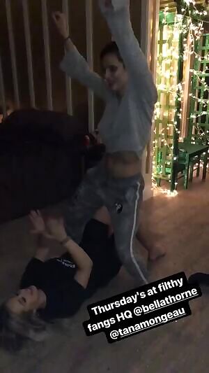 Bella Thornes Braless bent over, can anyone enhance the video?!