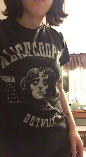 Sexy AJ taking her clothes off for the internet