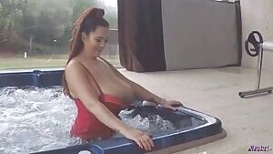 Huge Jugs in a Hot Tub