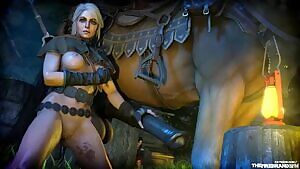Ciri jerking off a horse