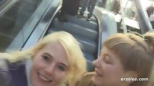Getting caught on the train.