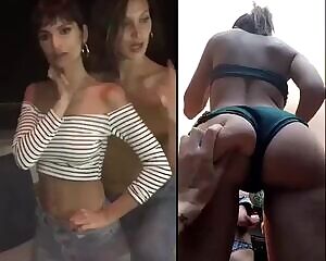 Emily Ratajkowski having her tits and ass grabbed by her friends