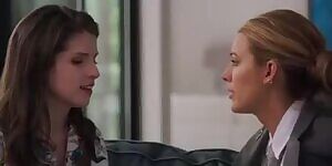 Anna Kendrick and Blake Lively lesbian kiss