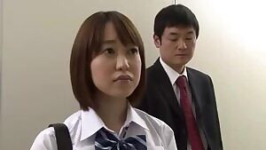 Asian Schoolgirl Trapped in an Elevator