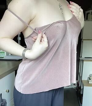 No lingerie today - but I hope my pale tits make up for it .