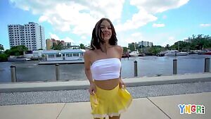 Evelin Stone get her muff slammed and faces covered in cum