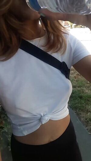 Oops! Spilled water on my walk today like a silly slut