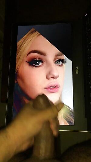 Hot juicy blonde gets sprayed with my cum