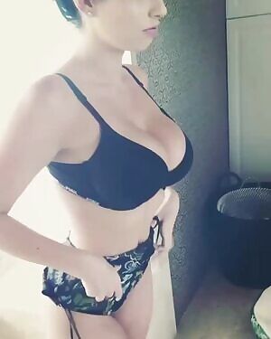 Her bust and tight body has me stroking hard