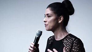 Sarah Silverman giving a speech at TIFF