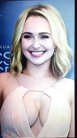 Hayden Panettiere makes my cock burst on her pretty face and sexy huge titties!!!