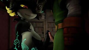 Futa Midna frotting with Link