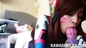 Horny Babe in Cosplay Sucking and Fucking a Dragon Shaped