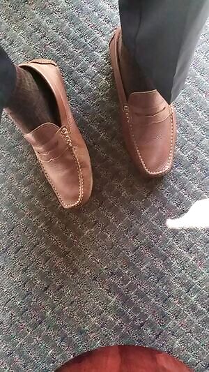 Under a conference room table at work