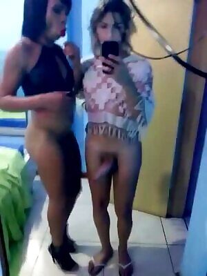 Her friend plays with Patricia's big cock