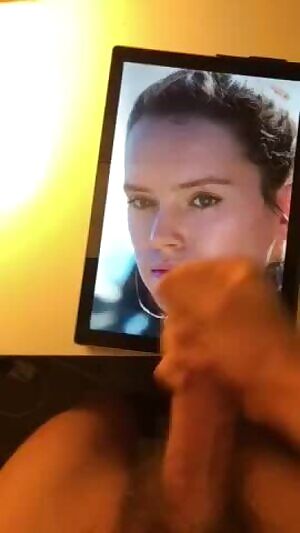 my bud jerkin his huge cock 2 Daisy Ridley - hot cum tribute - If u want 2 b fed celebs and porn and show off jerkin over them on a second screen - public or private sessions - add hertsgirls on k1k