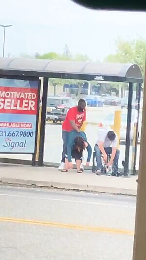 Drunken bus stop quickie while being robbed