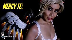 Mercy from Overwatch encourages you to jerk off