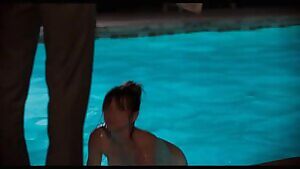Ana de Armas swimming topless in 