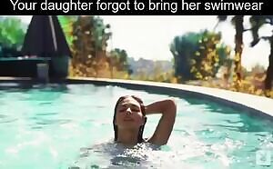 She forgot to bring her swimsuit on our family vacation