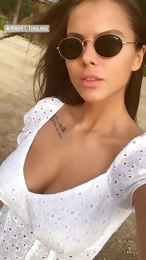 In a white dress