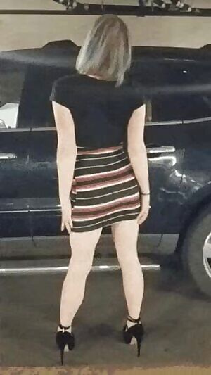 Was told I would fit in well here. Showing off my plug and pussy in public