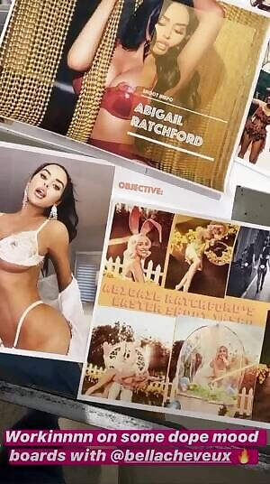 Pushing her sports bra to the limit