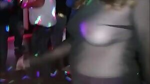 See-through top at a bar