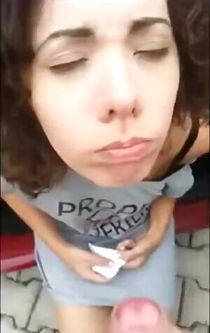 Step out of the car, kneel so i can dump cum on you