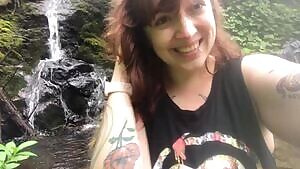 lashing at the waterfall