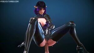 Skye riding her dildo