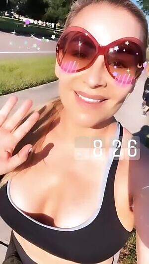 Nattie flaunting her huge tits and looking extra thirsty