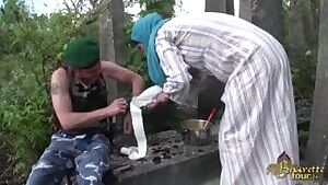 Horny Hijab Chick Fucked Hard by soldier in Outdoor