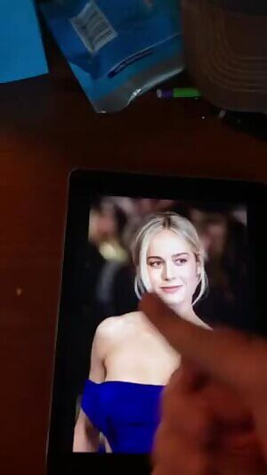 my bud jerkin his big hard cock 2 Brie Larson - and hot cum tribute - If u want 2 b fed celebs and porn and show off jerkin over them on a second screen - public or private sessions - add hertsgirls on k1k - second screen required