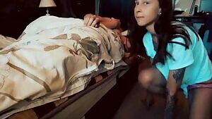 Naughty Daughter Secretly Gives Blowjob To Sleeping Daddy