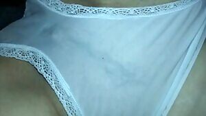 He just loves pulsing a bit of his yummy warmth onto my sheer panties and then rubbing my lips and clit through the fabric of my tight panties as his cum soaks through. I love the feeling of his swollen cum dripping tip teasing my lips as I hold my totally sheer no liner 🥰 PantiesToTheSide 💋