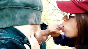 teen blowjob in the forest