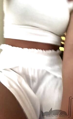 I couldn’t wear panties because my pants were see-through... I hope the people at the restaurant didn’t mind