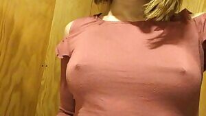 Went to the bar and the bartender couldn’t stop looking at my perky nipples. Do you like what you see?