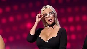 Blonde bimbo with huge jugs