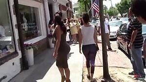 Curvy in a tight dress