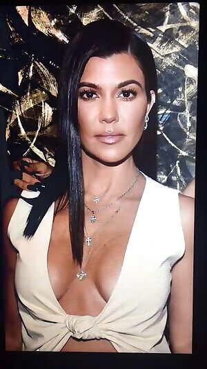 Kourtney Kardashian takes a MASSIVE LOAD OF MY CUM to her pretty face and sexy milf tits!!!